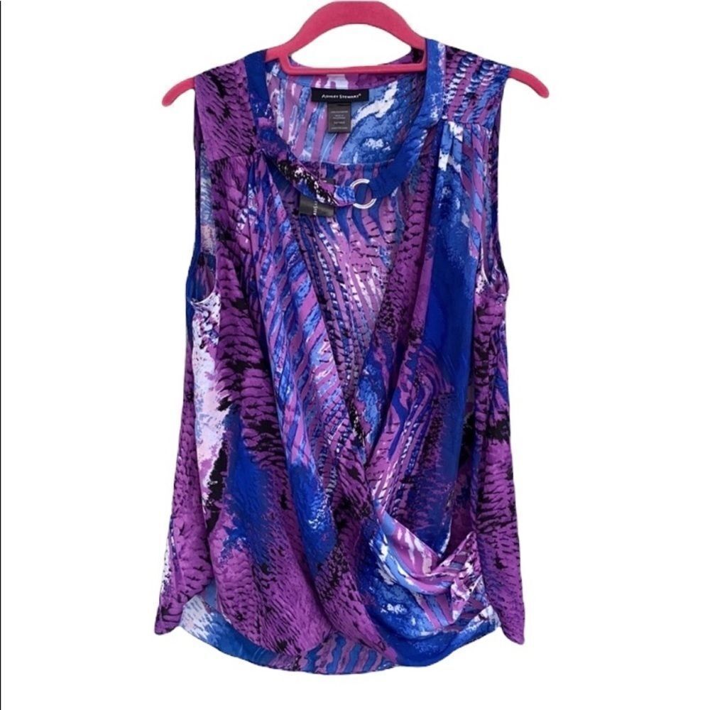 Ashley Stewart Sz 14/16W Top NWT Silver Circle